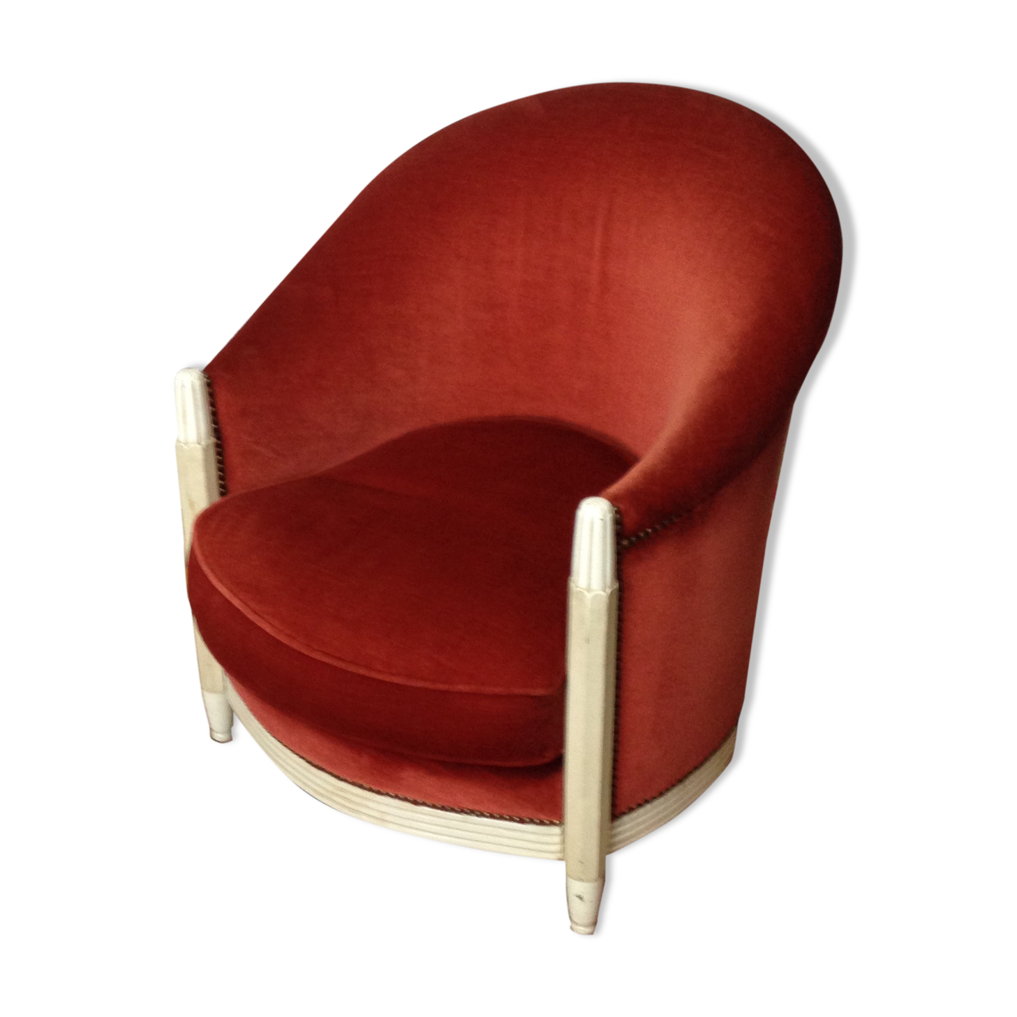 Art deco velvet armchair