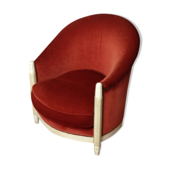 Art deco velvet armchair