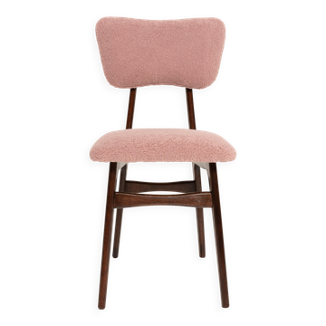 "Butterfly" dining chair in pink boucle, Europe, 1960s