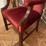 fauteuil de bureau en acajou et velours rouge