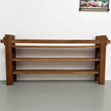 70s modernist shelf in solid elm