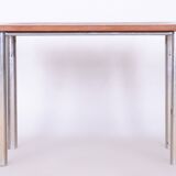 Original Bauhaus Walnut Table, Original Condition, Revived Polish, Czech, 1930s