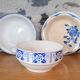 Salad bowl decorated stylized flowers "Saint Aubin" Digoin Sarreguemines