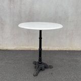 Round bistro table in white marble