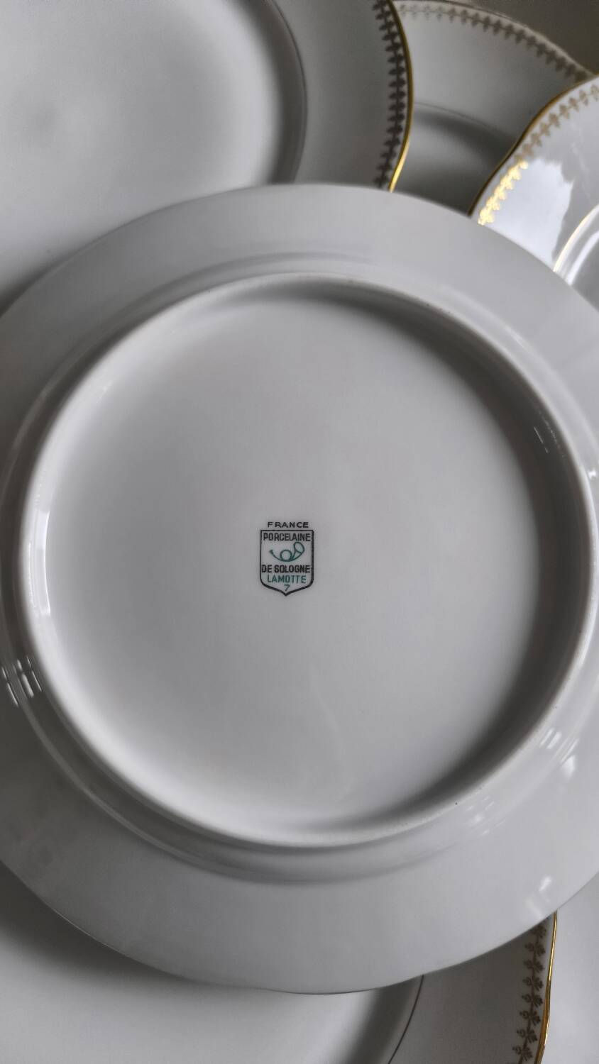 Set of 10 porcelain flat plates