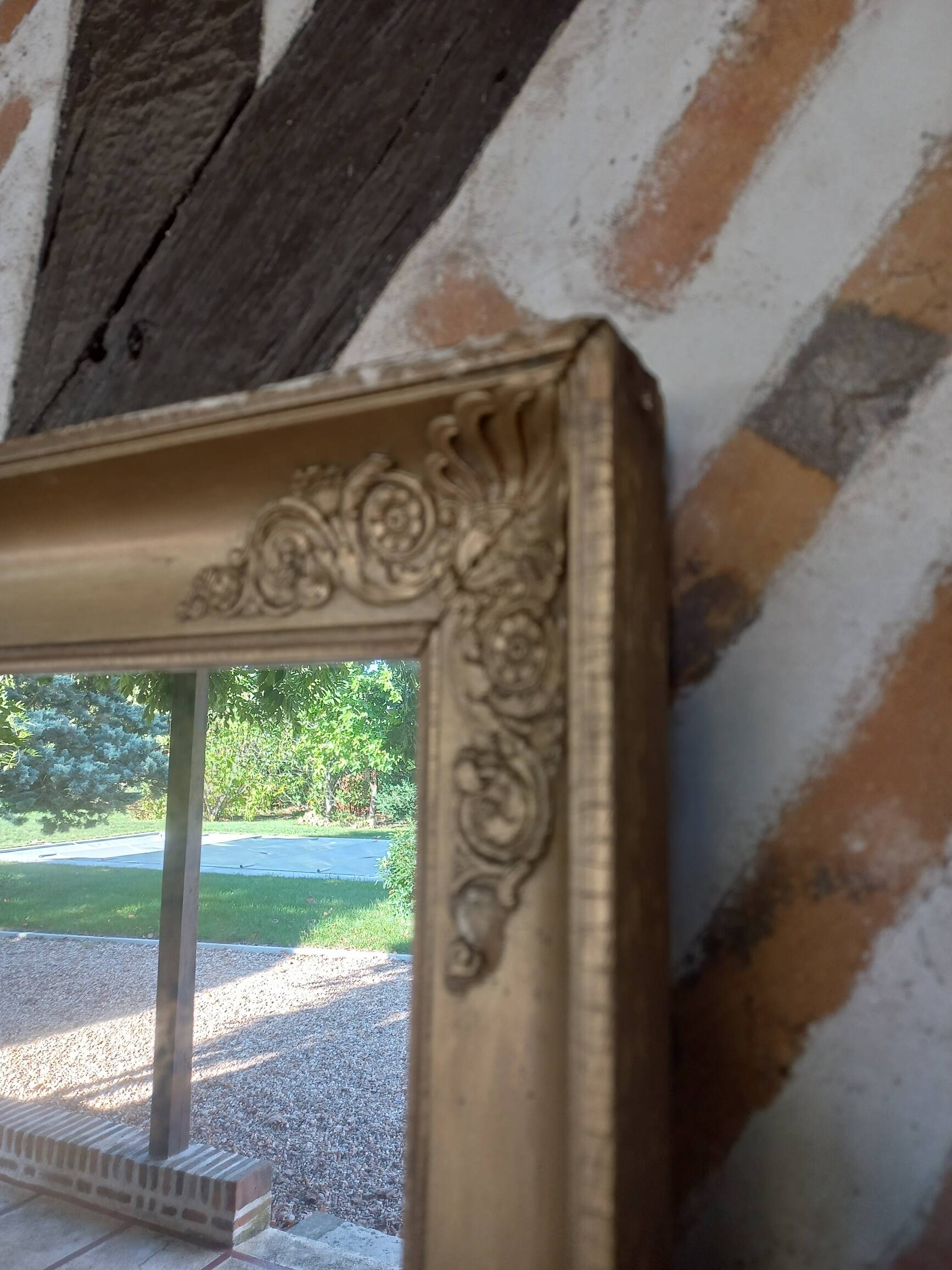 Old gilded wood mirror late 18th century early 19th century