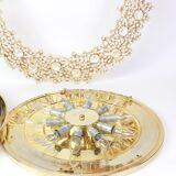 Spectacular backlit mirror in gilded brass and crystal glass by Palwa, Germany.