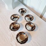 6 classic ice cream or Macedonian stainless steel bowls