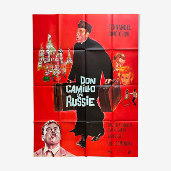 Affiche cinéma "Don Camillo en Russie" Fernandel 120x160cm 1965