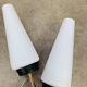 Pair of 1950s wall lights, opaline and brass tulips, Lunel Arlus