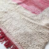 Moroccan Berber carpet Boujaad ecru with colorful flats 287x193cm