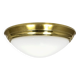 Plafonnier rond Glashütte Limburg des années 1970, en verre de laiton.