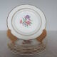 6 flowery dessert plates