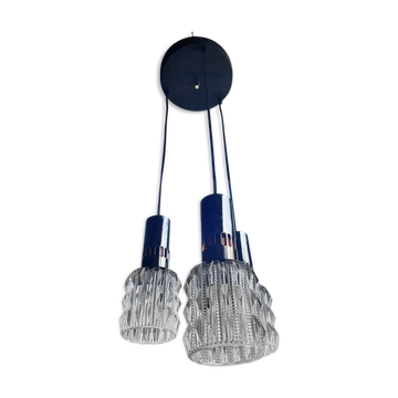 Raak waterfall suspension, Amsterdam, chrome and glass, 70s