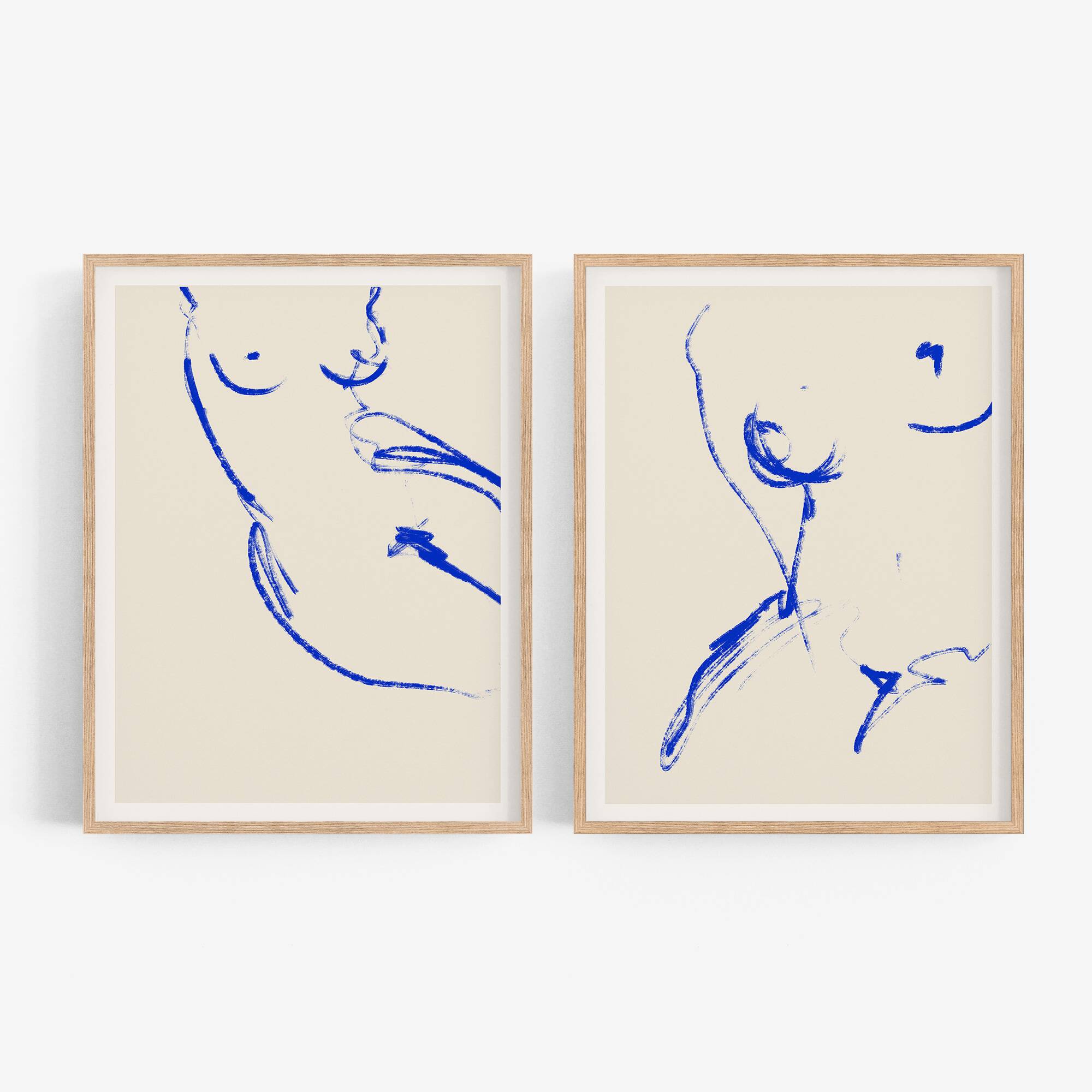 Pair of female silhouette. Set of two, 50x70cm