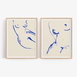 Pair of female silhouette. Set of two, 50x70cm