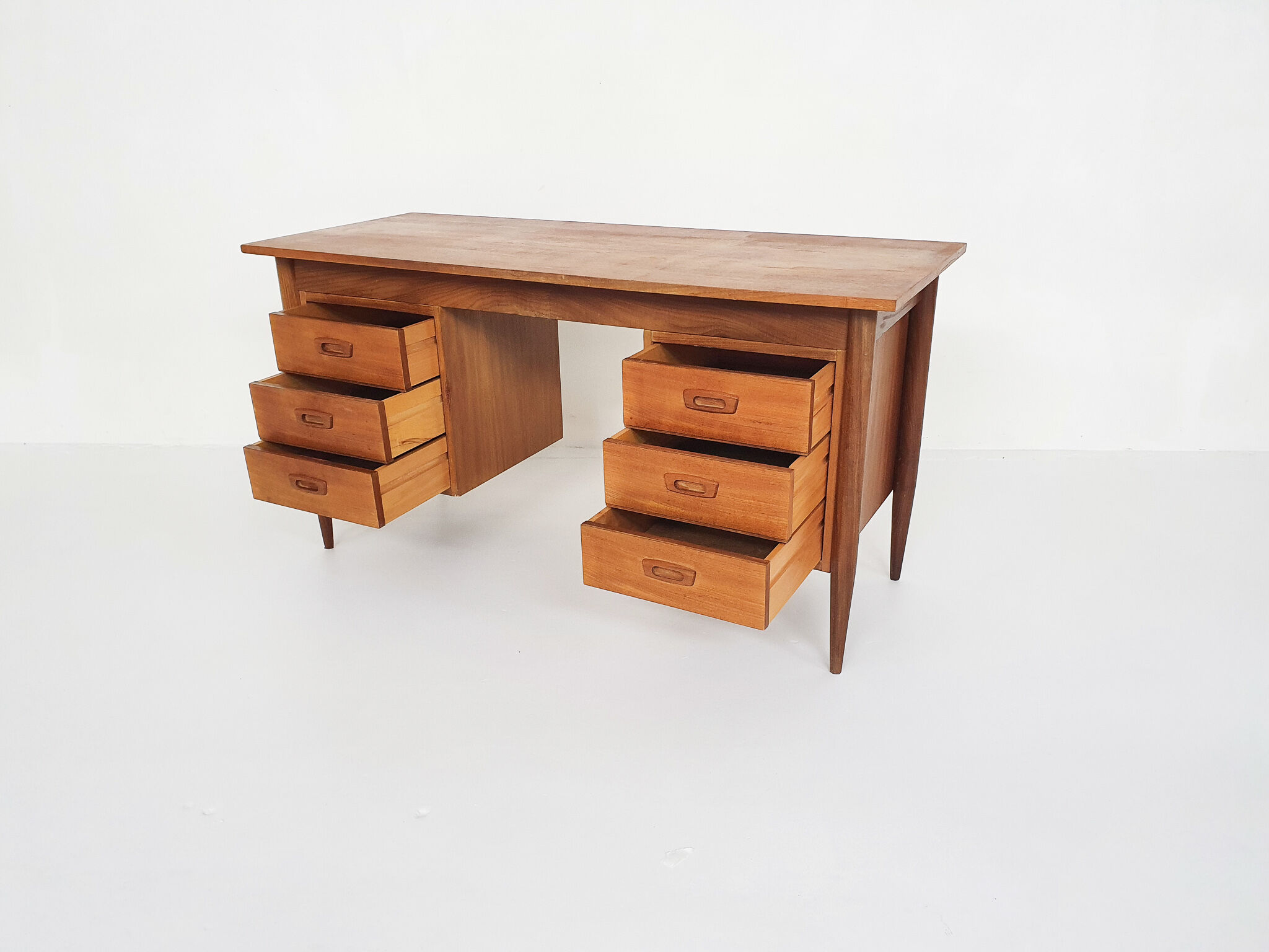 Mid-century teak desk, The Netherlands 1950's