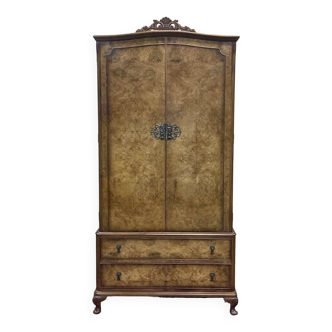 Armoire anglaise en loupe de noyer - années 50