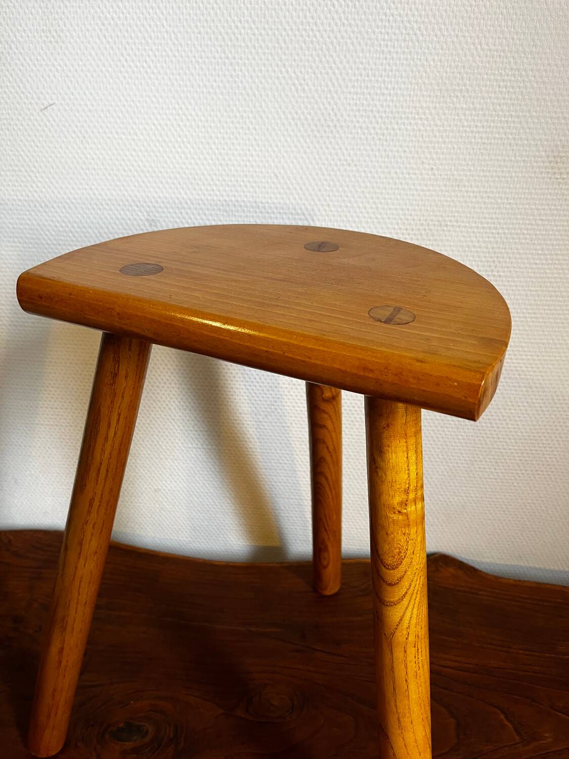 Elm tripod stool