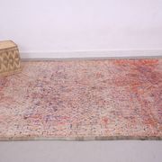 Pink Vintage Moroccan Rug 197 x 320 cm, Berber Wool Rug, Handmade Boho Rug