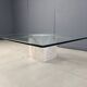 Travertine and brass coffee table by Artedi, 1980s