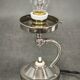 1930s Bauhaus Nickel and Opaline Glass Table Lamp, Czechoslovakia