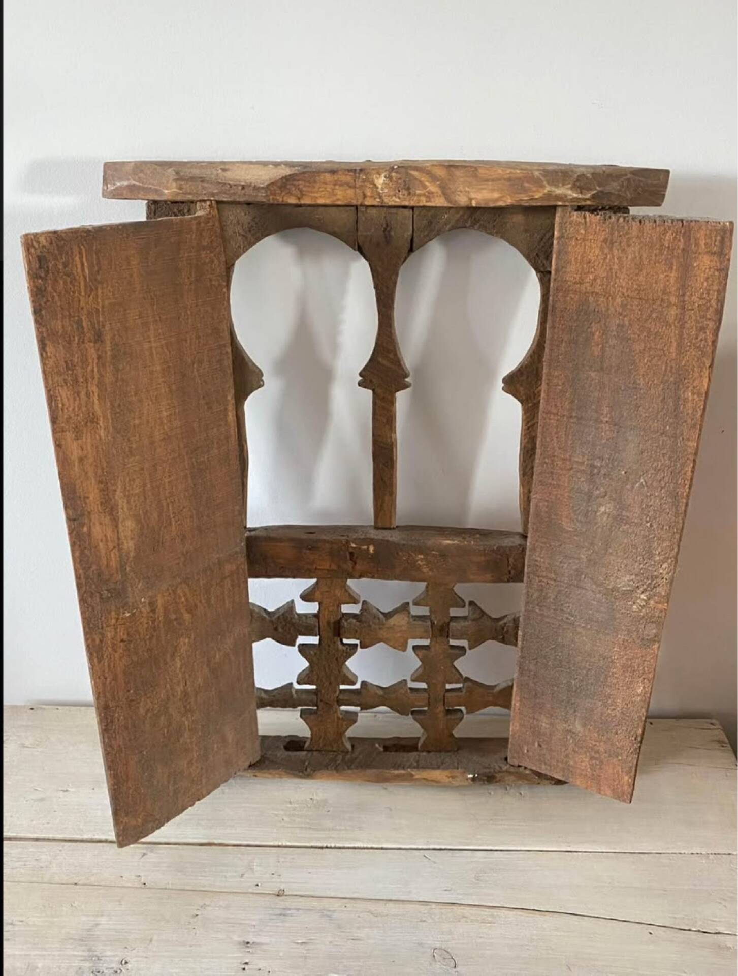 Window of an ancient Kasbah in carved solid wood – Berber craftsmanship