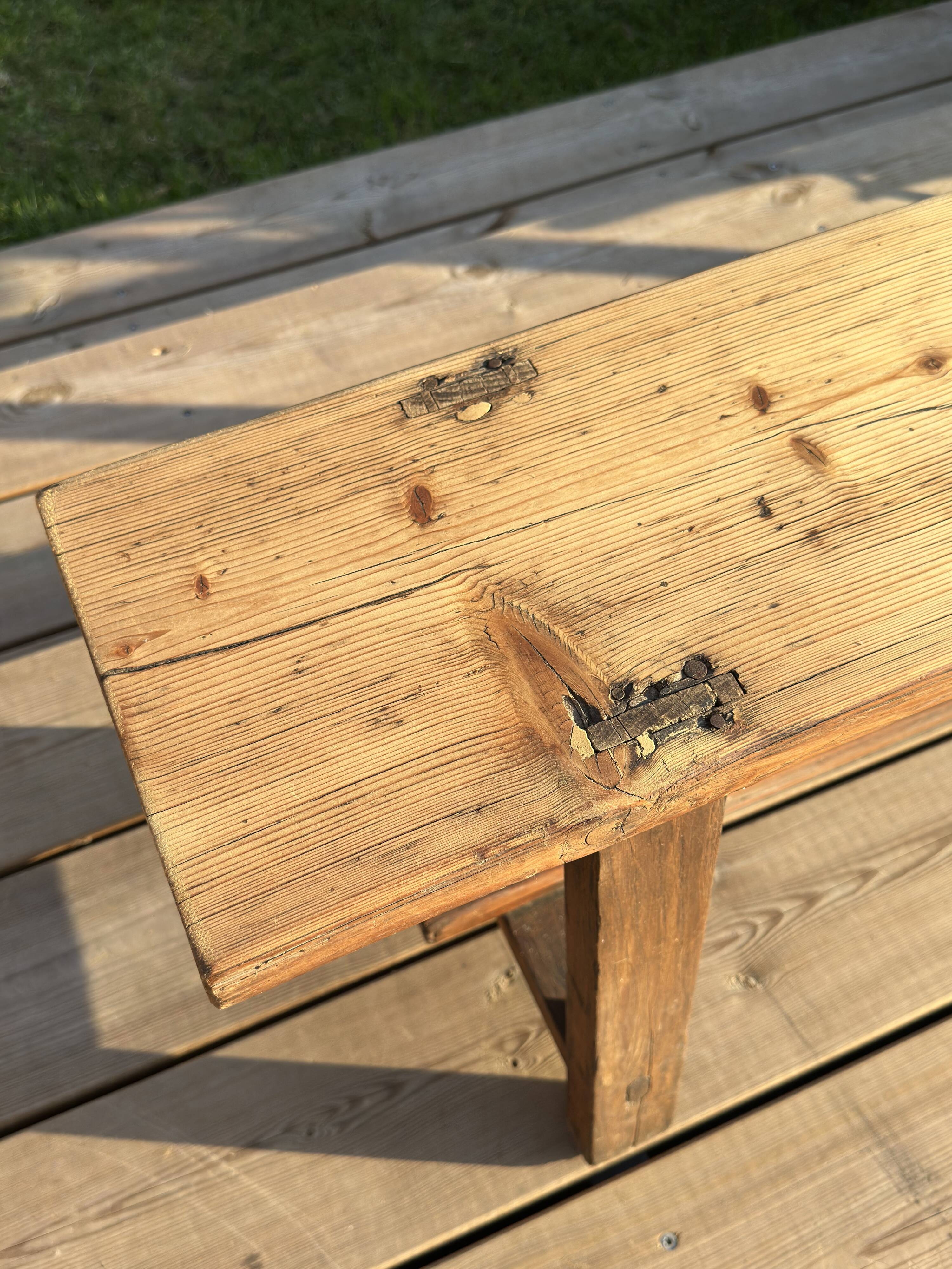 Large antique solid wood bench – 2.40 m