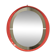 1970s Italian Space Age Red Lacquer and Smoked Glass Round Mirror