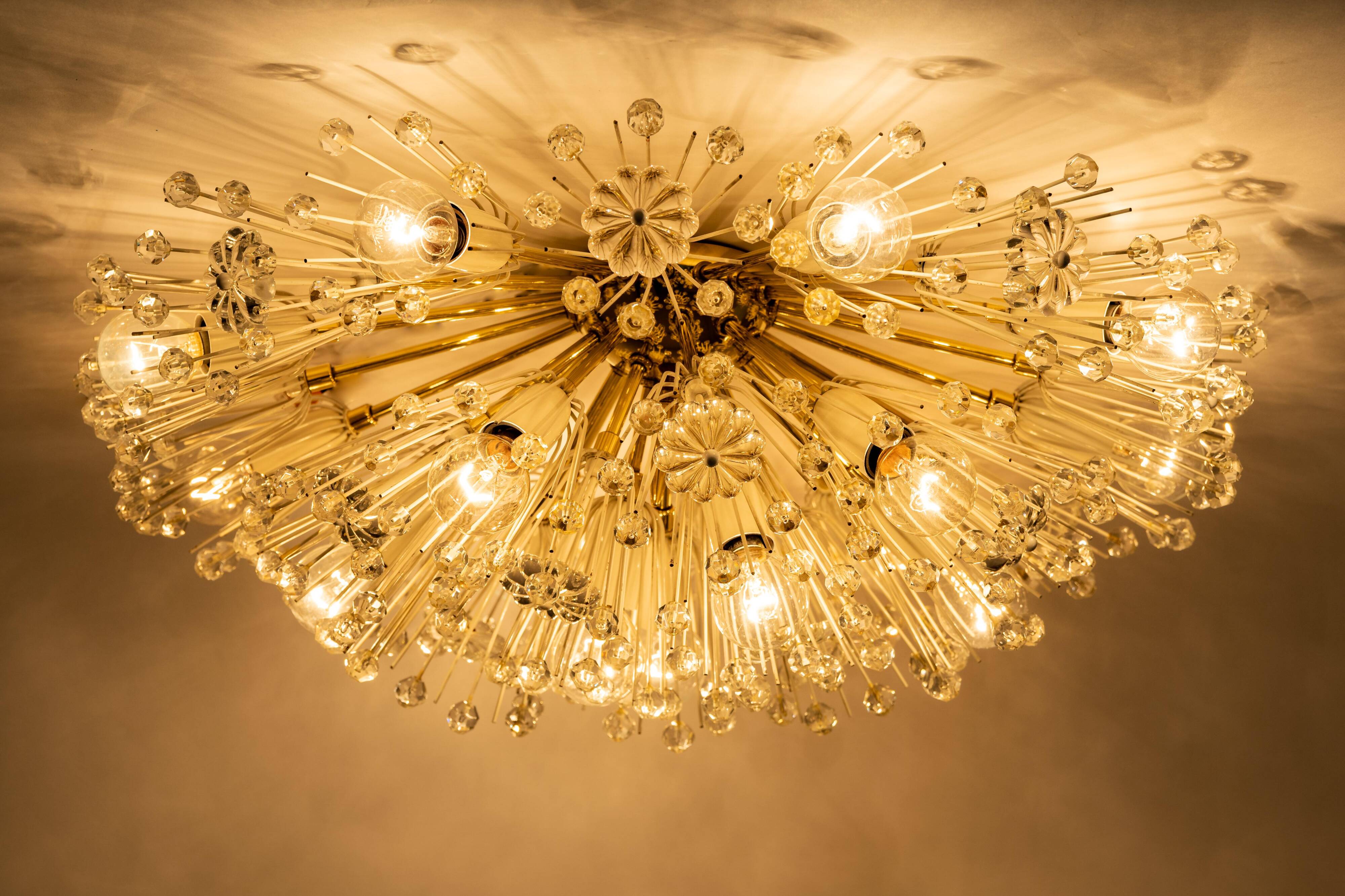 Lustre étoile en laiton par Emil Stejnar, Autriche, années 1960