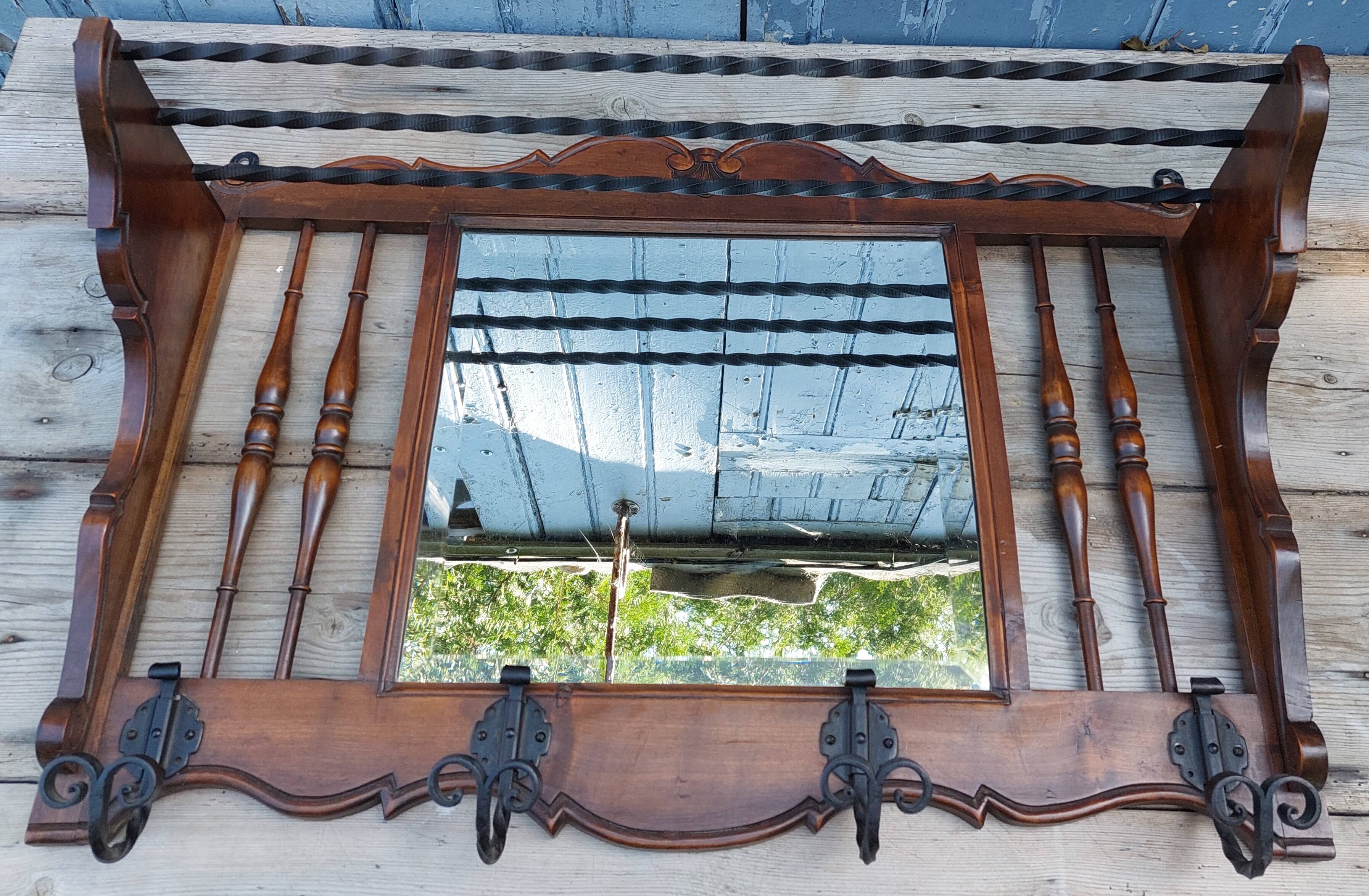 Coat rack with mirror