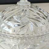 Bohemian cut crystal candy dish. Sophisticated star motifs.