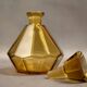 Art Deco Moser liqueur set in frosted orange glass
