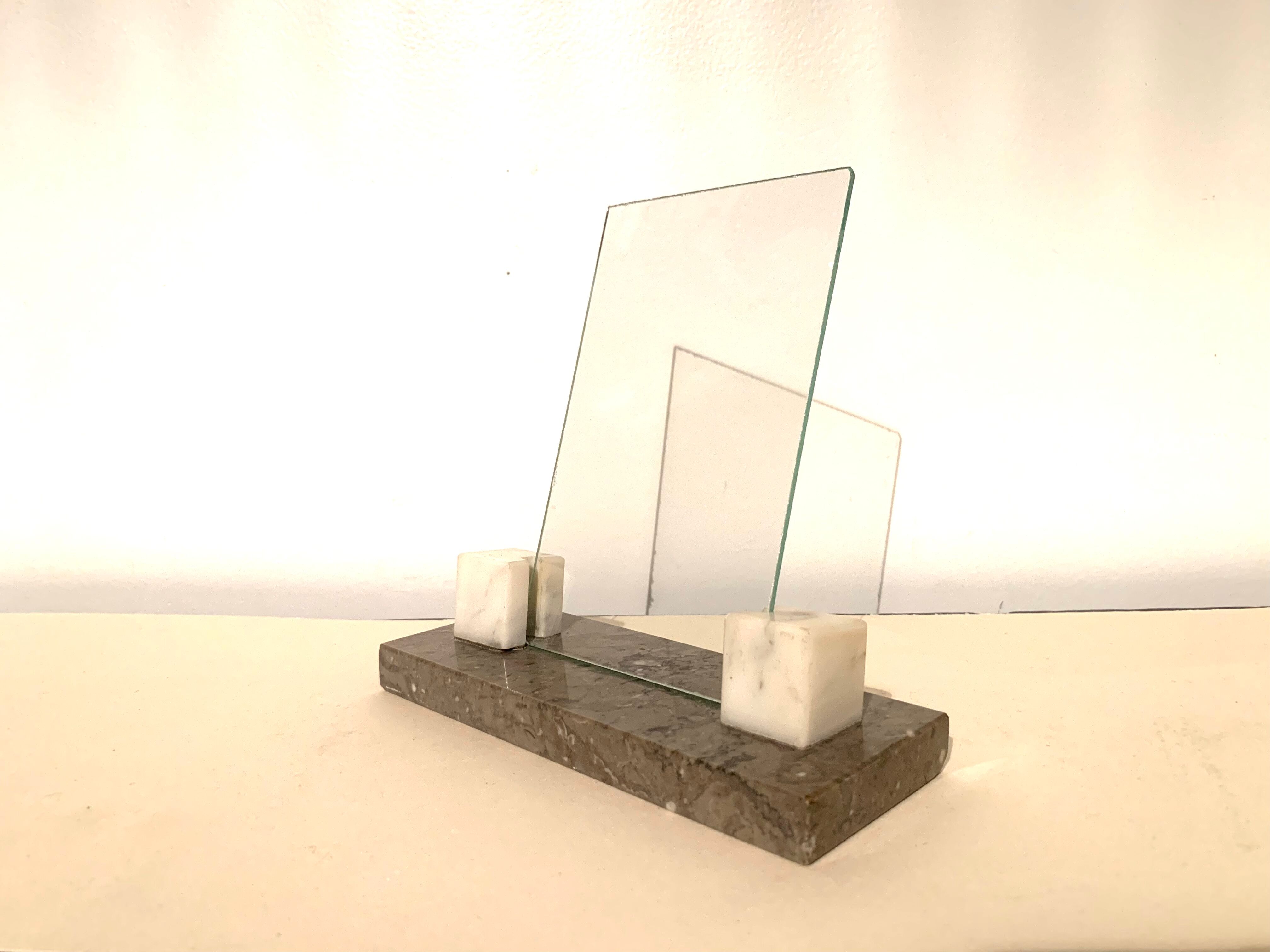 Photo holder in old marble period art deco