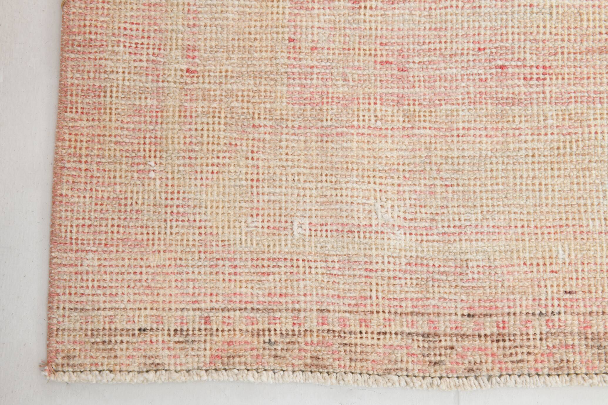 3x10 Turkish Pale Red & Pink Vintage Runner Rug, 83x313Cm