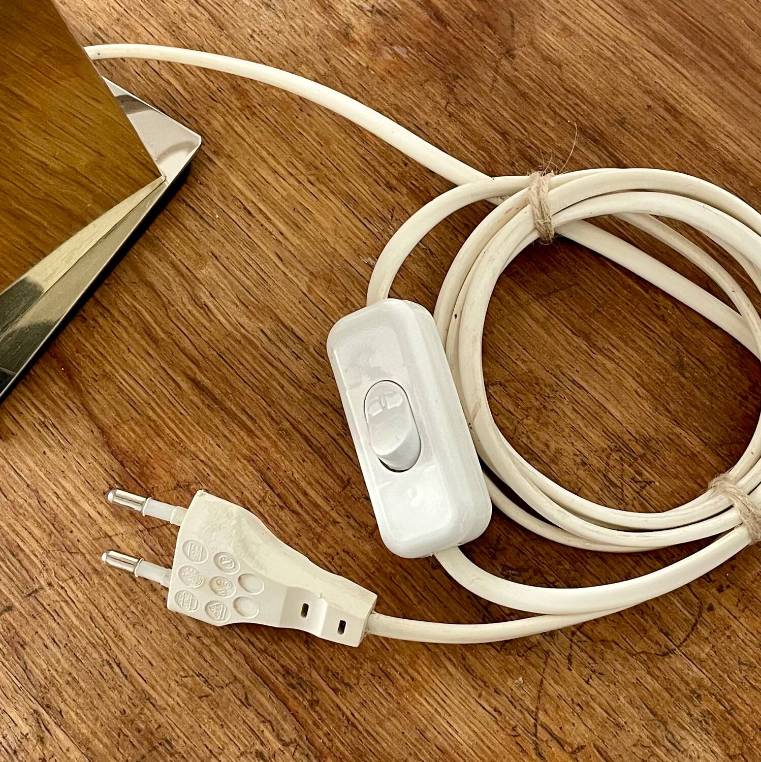 Chrome and gold metal lamp