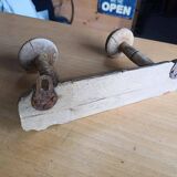 Coat rack with 2 old hooks