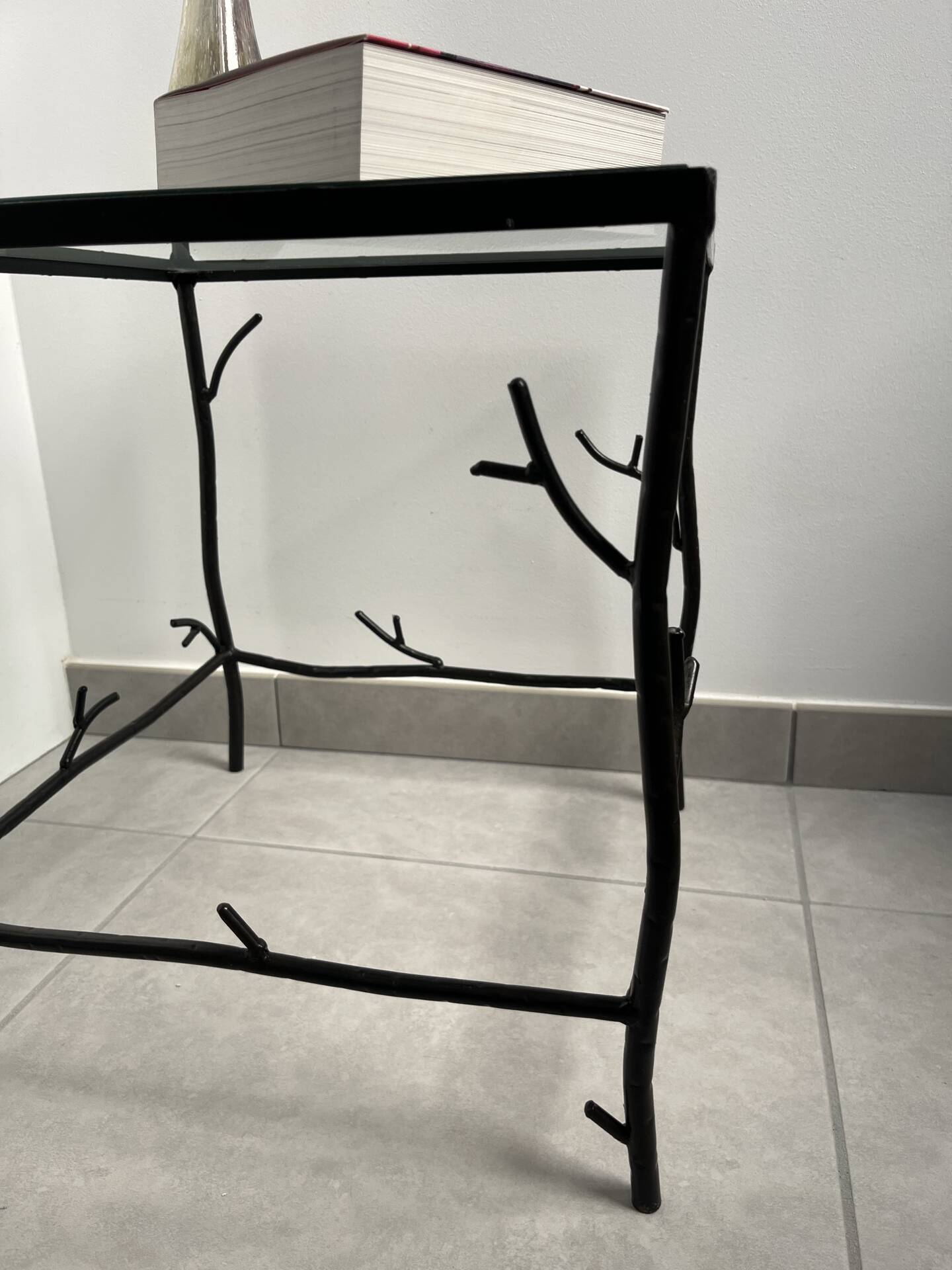 Wrought iron side table "branching"