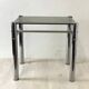 Vintage 70's chrome and smoked glass side table