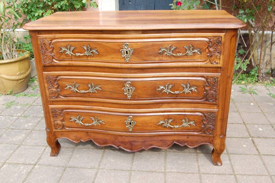 18th-century Louis XV walnut commode.