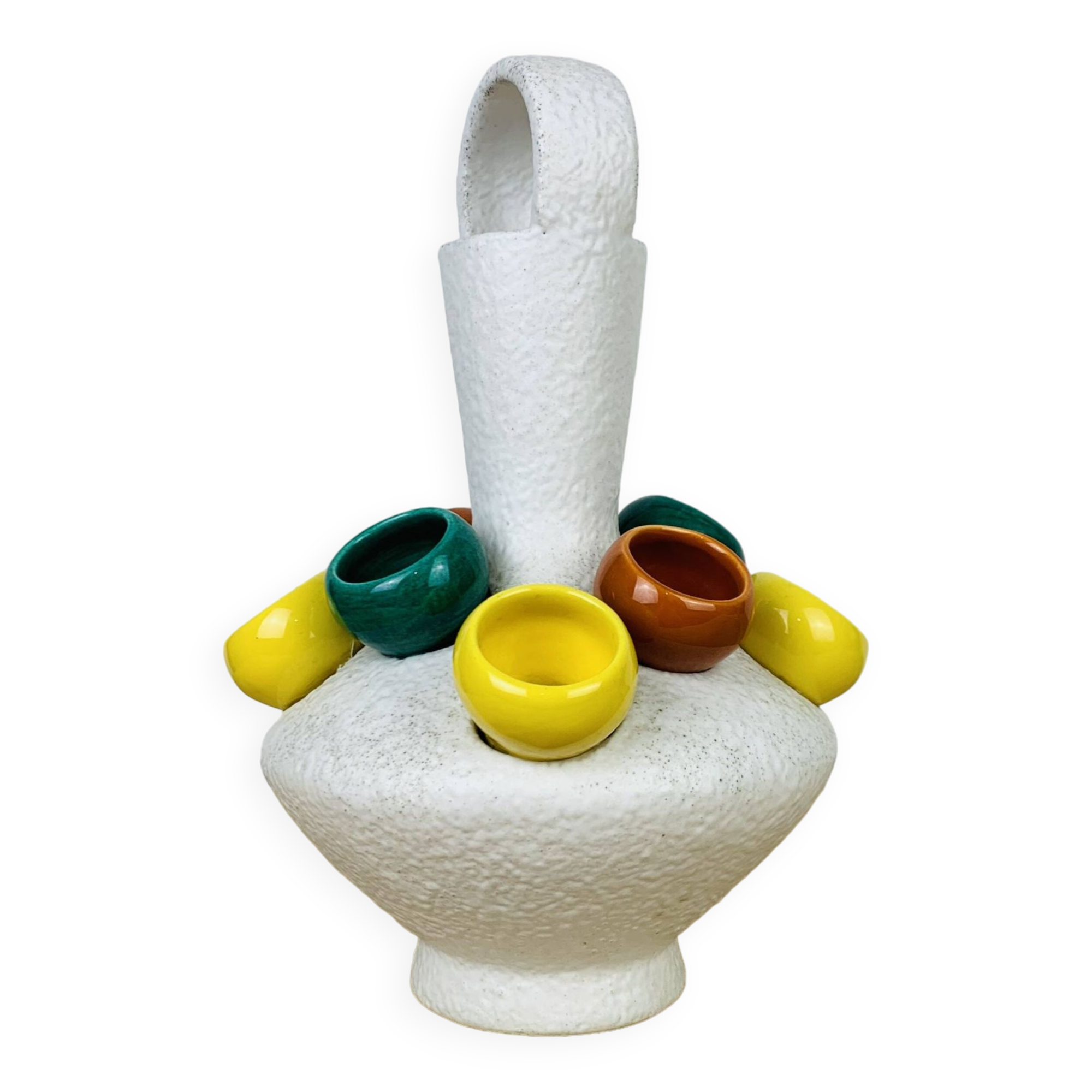 Multicolored ceramic vase from the 50s