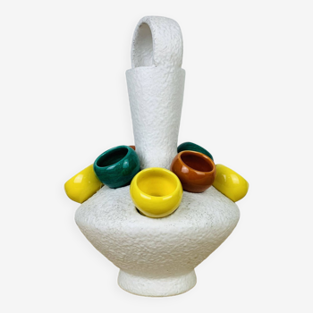 Multicolored ceramic vase from the 50s