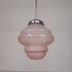 Art Deco pendant lamp with pink glass shade, 1930s