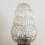 Pair of Ar Nouveau style copper and crystal table lamps vintage 1950s 50s