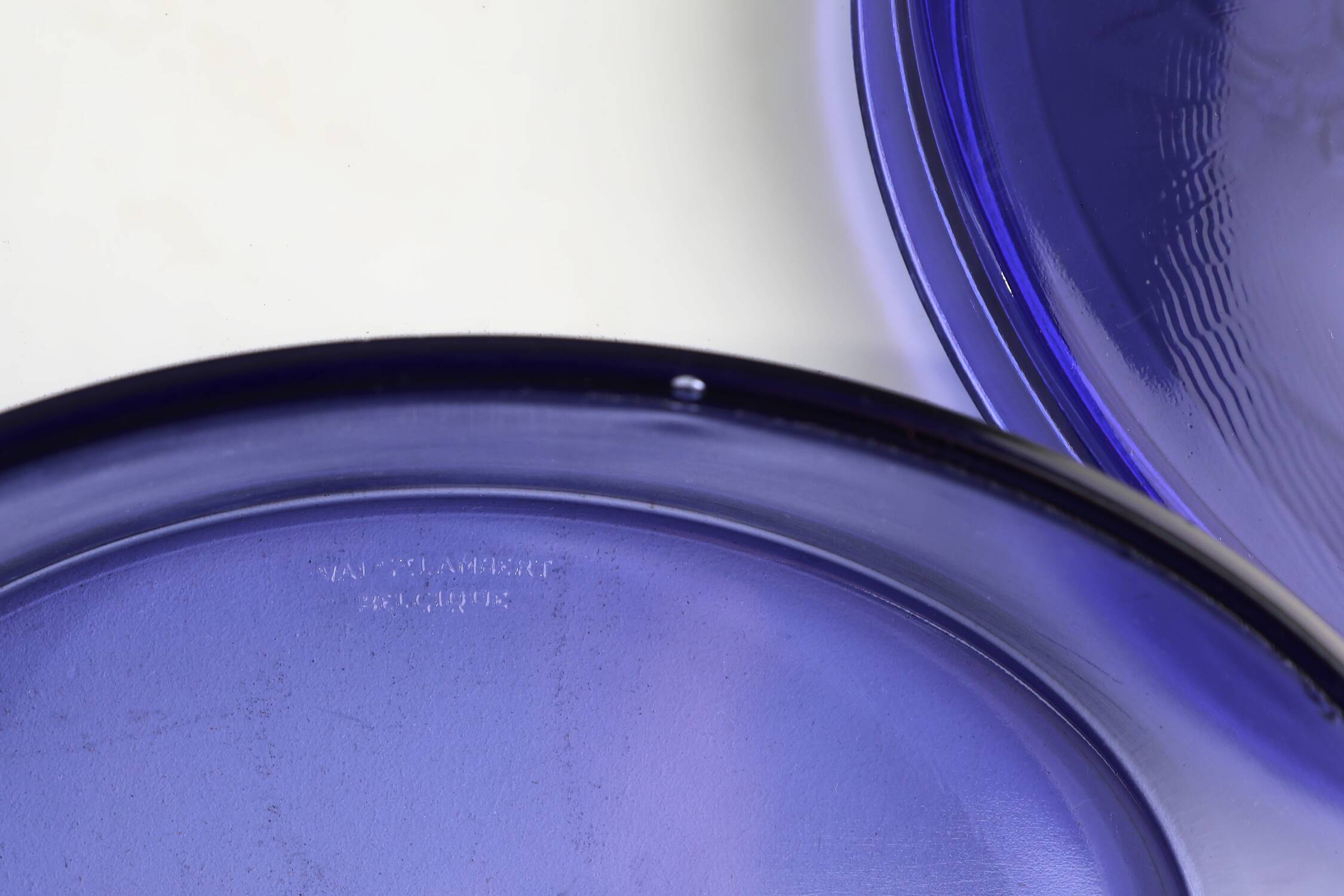 Blue glass Val-Saint-Lambert Vide-Poche, Belgium ca. 1900