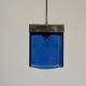 Art Deco ceiling light in blue glass and chrome, 1950s, Italy