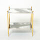 Pair of tables ends sofa brass chrome mirror