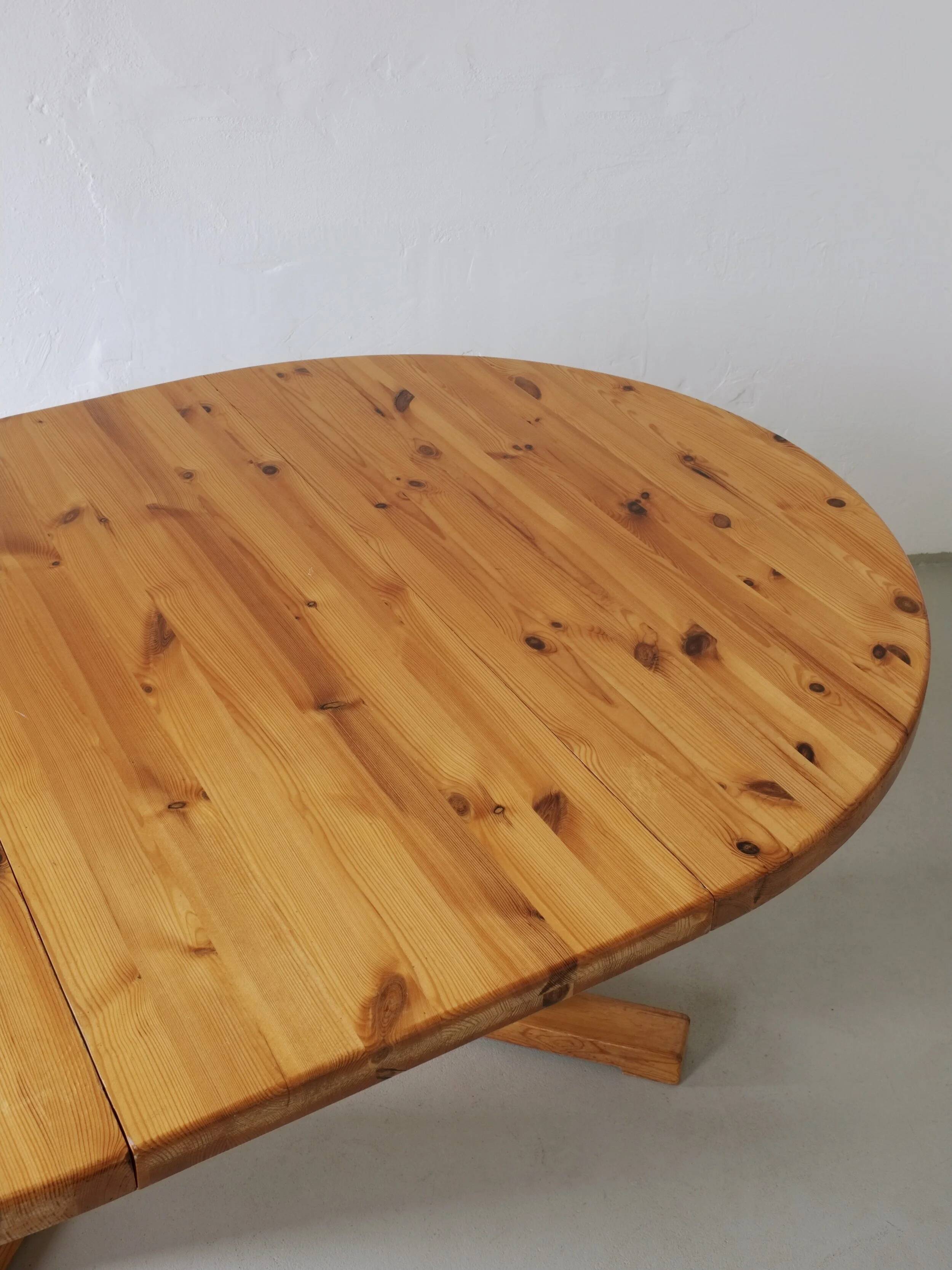 Table à manger extensible en pin massif | Scandinavie | Années 1970