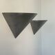 Pair of vintage conical wall lights, brushed metal, France 1970.