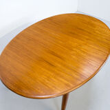 Danish teak oval extending dining table by Gudme Möbelfabriken, 1960s